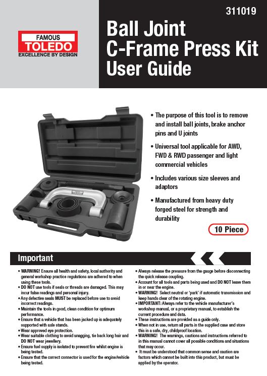 311019 - Ball Joint C-Frame Press Kit